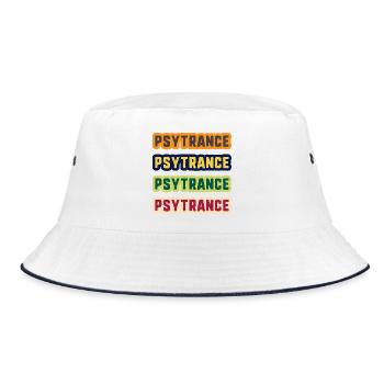 Psytrance Color Stack - Bucket Hat - white/navy - Front