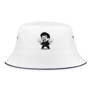 Gamer Anger Controller Zerbrochene Wut - Bucket Hat - Weiß/Navy - Vorne