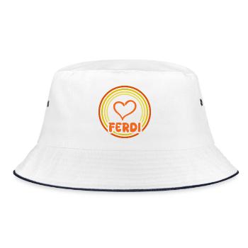 Geschenkidee Ferdi - Bucket Hat - Weiß/Navy - Vorne