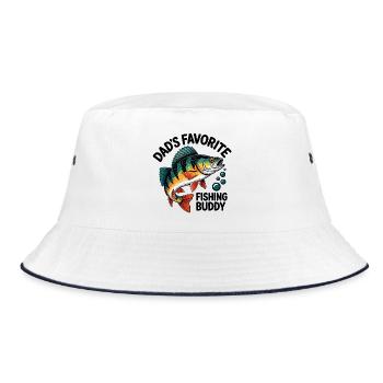 Papa's Angel Buddy - Bucket Hat - white/navy - Front