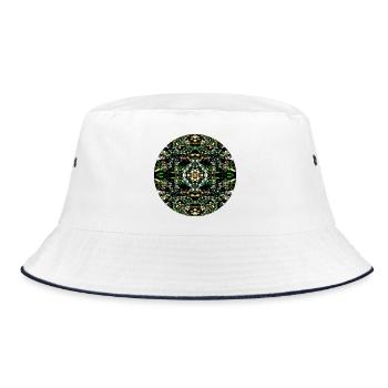Nature Mandala Pebbles in the River - Bucket Hat - white/navy - Front