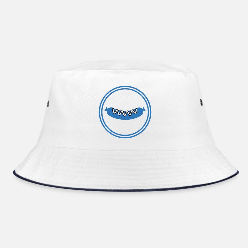 Bratwurst Sausage Circle Emblem Bucket Hat