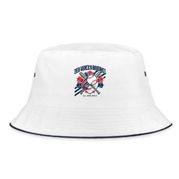 Red White Baseball All Star Spirit - Bucket Hat - white/navy - Front