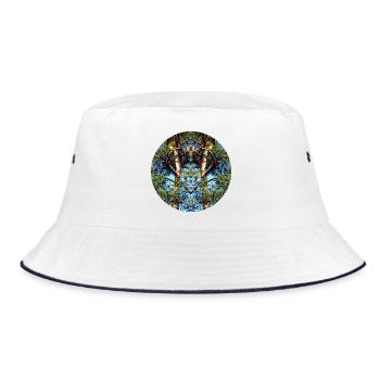 Nature Mandala Heart in the Tree - Bucket Hat - white/navy - Front