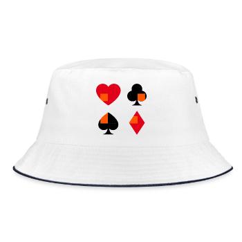 Sammlung geometrischer Kartenanzüge - Bucket Hat - Weiß/Navy - Vorne