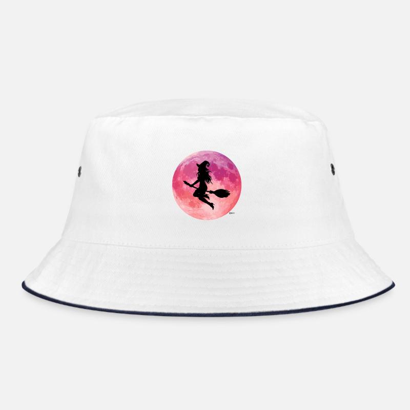 Pink Moon Night Flight Silhouette Bucket Hat