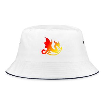 Flammender Drache gradient - Bucket Hat - Weiß/Navy - Vorne