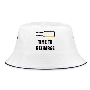 Time To Recharge (Beer / Beer / POS 2C) - Bucket Hat - white/navy - Front