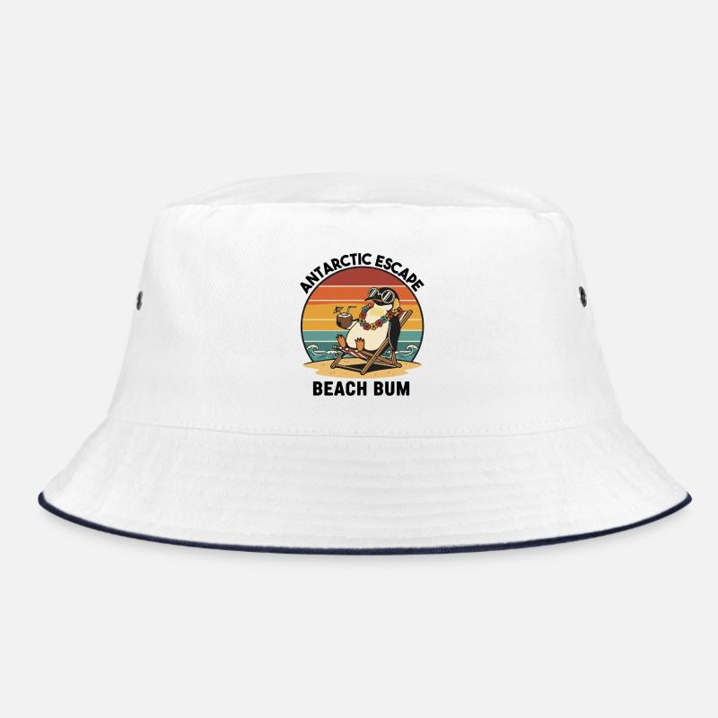 Penguin Beach Retro Beach Bum Bucket Hat