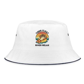 Tiger Buoy Retro Tiger Float River Relax - Bucket Hat - Weiß/Navy - Vorne