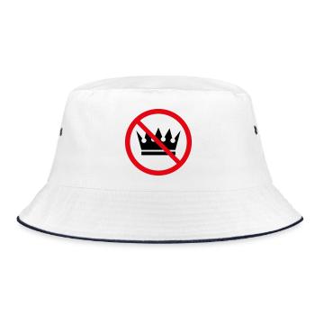 No Kings! (Protest Sign / POS 2C) - Bucket Hat - white/navy - Front