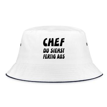 Chef - Bucket Hat - Weiß/Navy - Vorne