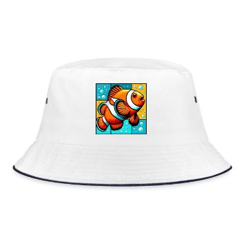 Poisson-clown - Bob - blanc/marine - Devant