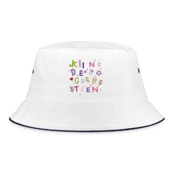 Kindergarten  - Bucket Hat - Weiß/Navy - Vorne