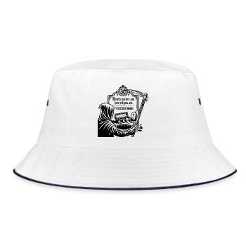 Der Tod fragt nicht, wie alt du bist, Gothic Skull - Bucket Hat - Weiß/Navy - Vorne