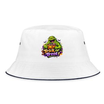 schleimmonster-trick-or-treat - Bucket Hat - Weiß/Navy - Vorne