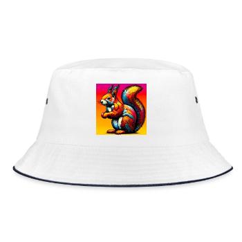 squirrel - Bucket Hat - white/navy - Front