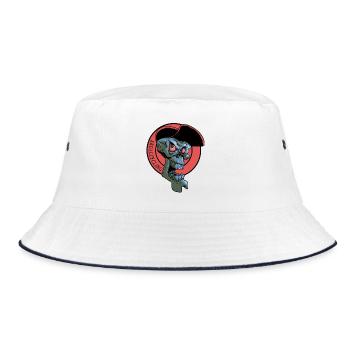 Laughing Cyclist's Skull - Bucket Hat - white/navy - Front