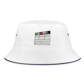 Cinematic Clapperboard Color Bars Retro Film - Bucket Hat - white/navy - Front