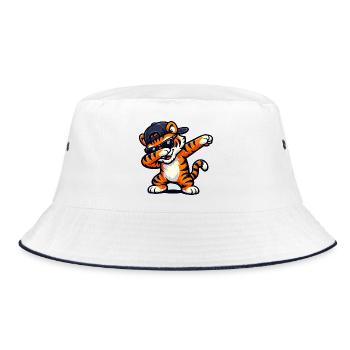 Dabbing Tiger - Bucket Hat - Weiß/Navy - Vorne
