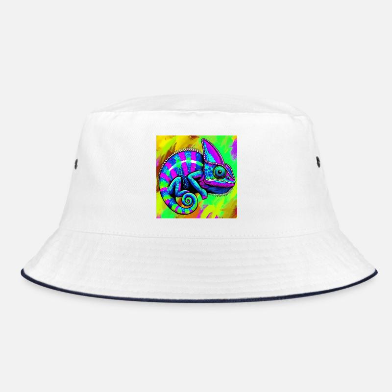 chameleon - Bucket Hat - white/navy