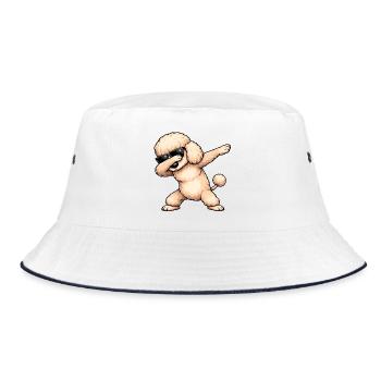 Dabbing Poodle - Bucket Hat - white/navy - Front