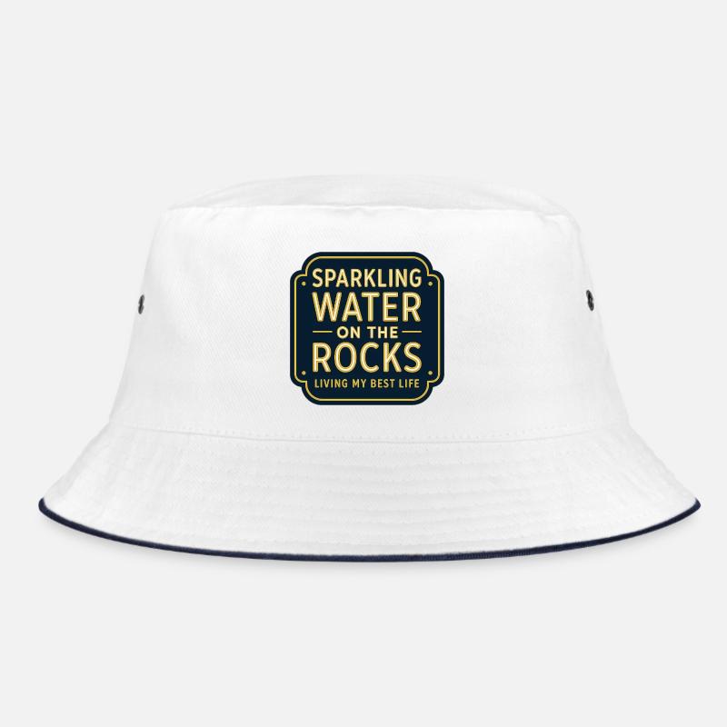 Sparkling water on rocks neon Bucket Hat