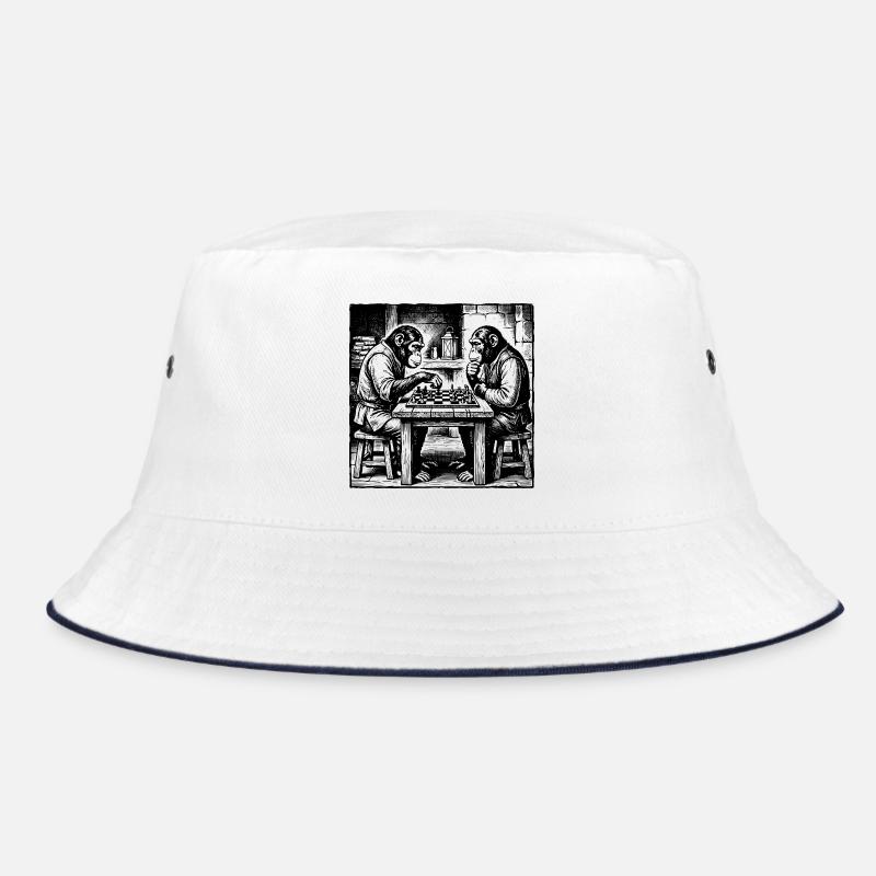 Monkeys play chess T-Shirt Bucket Hat