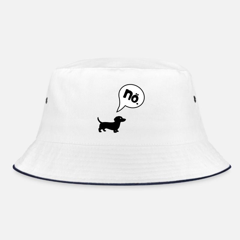 Dackel Charakter - Bucket Hat - Weiß/Navy
