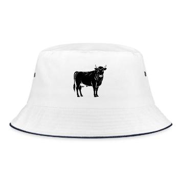 Angus bull - Bucket Hat - white/navy - Front