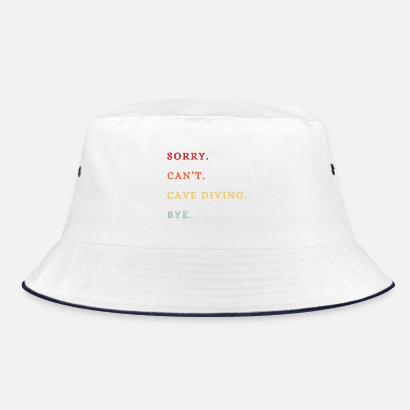 Sorry Can't Cave Diving Bye - Bucket Hat - white/navy