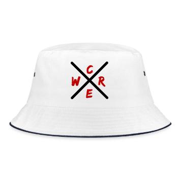 Crew Brush Red Wordmark - Bucket Hat - white/navy - Front