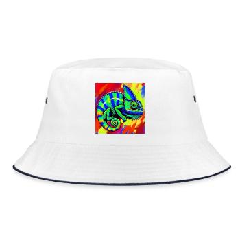 chameleon - Bucket Hat - white/navy - Front