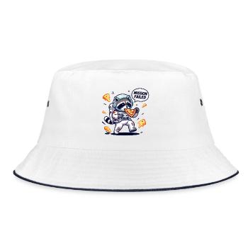 Cosmic Raccoon Pizza - Bucket Hat - white/navy - Front