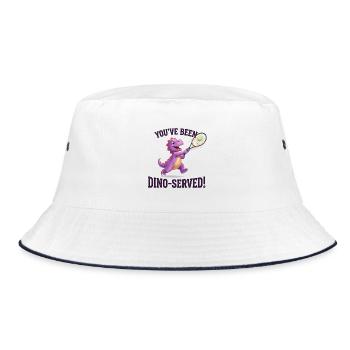 You've been Dino served / Dino Tami Tennis Design - Bucket Hat - Weiß/Navy - Vorne