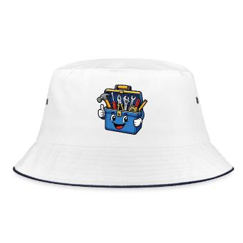 Cute DIY Toolbox - Bucket Hat - white/navy - Front