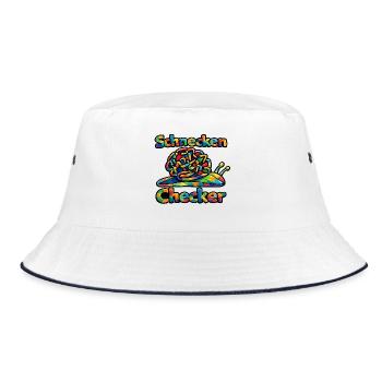 Schnecken Checker Regenbogen - Bucket Hat - Weiß/Navy - Vorne
