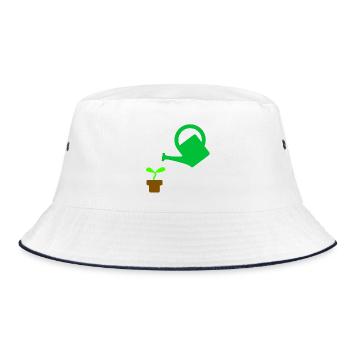 Garten - Bucket Hat - Weiß/Navy - Vorne