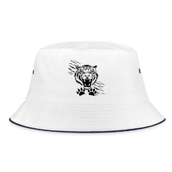Arched Shadows and Tiger - Bucket Hat - white/navy - Front