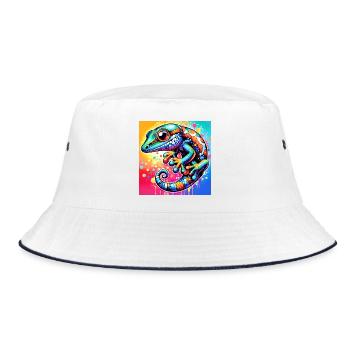 Gecko - Bucket Hat - white/navy - Front