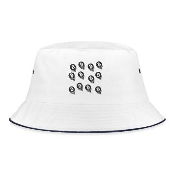 Bitcoin Brush Pattern Series - Bucket Hat - white/navy - Front