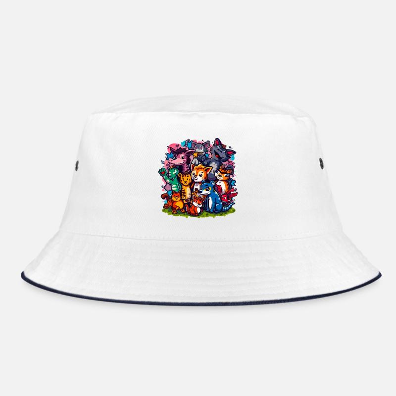 Animals Group Cartoon Colors Bucket Hat