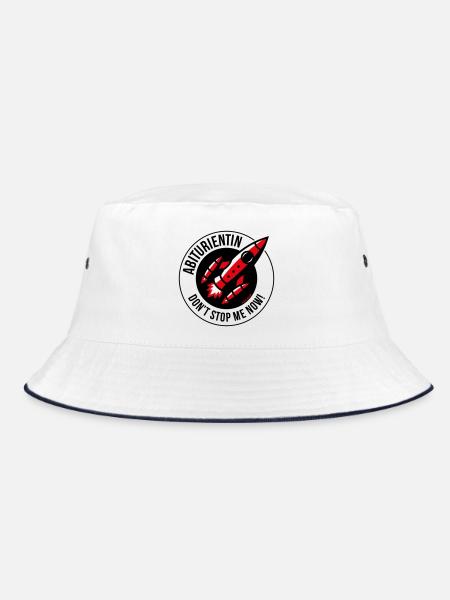 Abiturientin – Don’t Stop Me Now! (Abitur POS 3C) - Bucket Hat - Weiß/Navy - Vorne