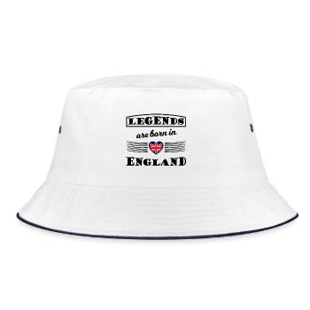 Herz mit Union Jack Flagge - Bucket Hat - Weiß/Navy - Vorne