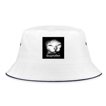Ibuprofen Cat Shirt | Dark Humor Meme Aesthetic Te - Bucket Hat - white/navy - Front