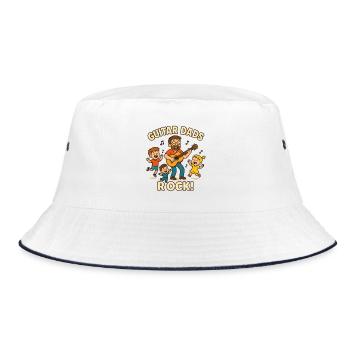 Guitar Dads Rock! Funny Guitar Dad Shirt - Bucket Hat - white/navy - Front