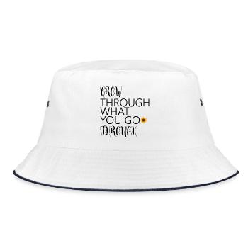 grow through what you go through - Bucket Hat - white/navy - Front