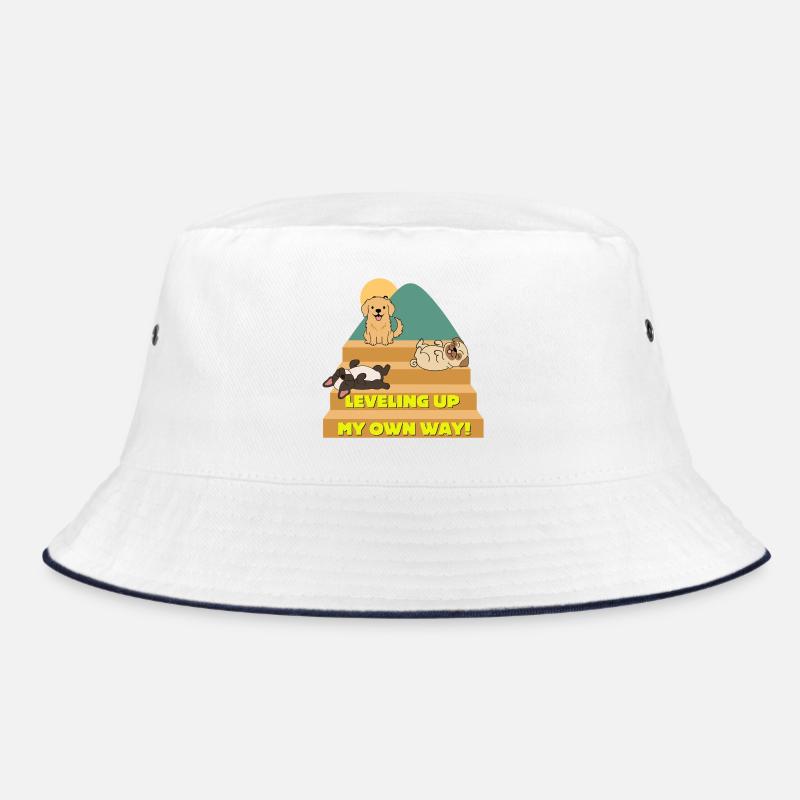 Leveln auf meine eigene Weise - Bucket Hat - Weiß/Navy