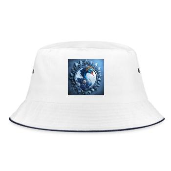 Blue Phoenix Crest in Frame - Bucket Hat - white/navy - Front