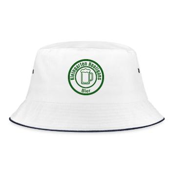 Kleingarten Hooligans – Freches Garten-Design mit  - Bucket Hat - Weiß/Navy - Vorne